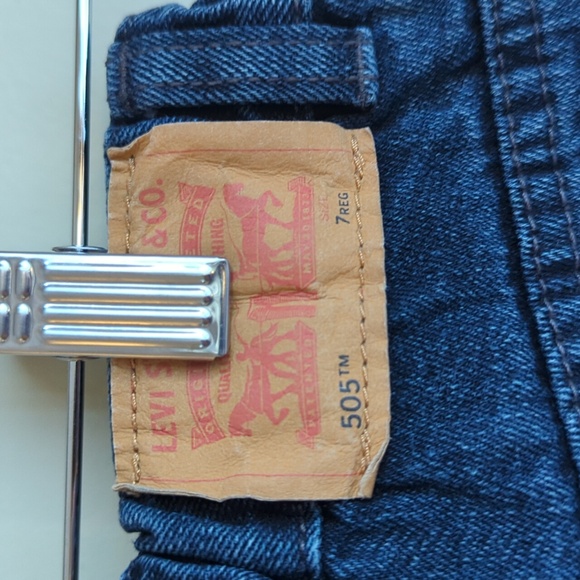 Levi's Washed Black/Blue Straight Boy's 505 Jeans Size 7 - Picture 5 of 7